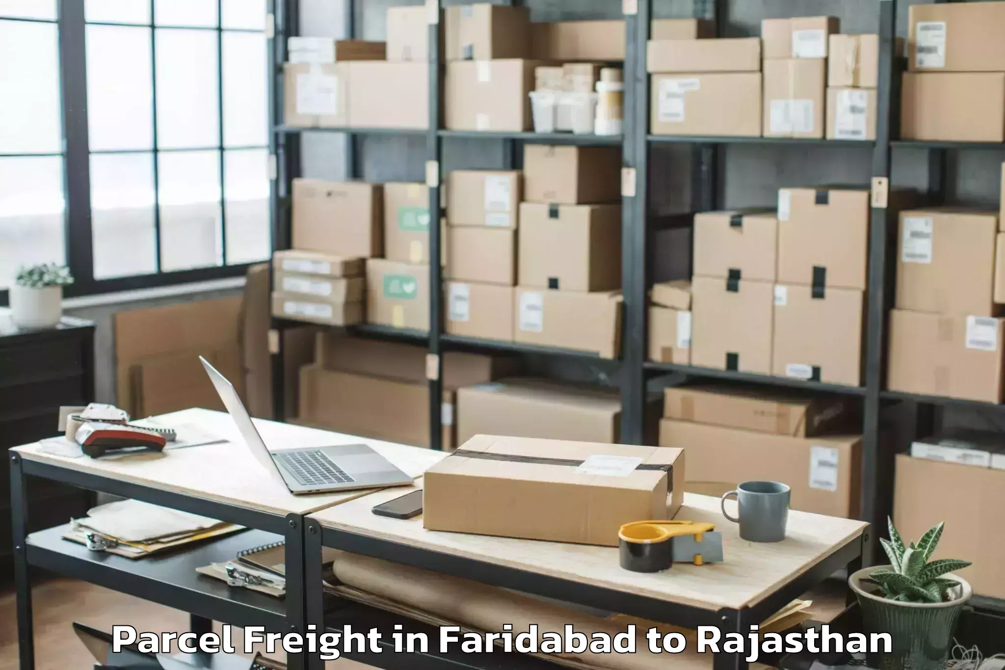 Book Faridabad to Ladnun Parcel Freight Online